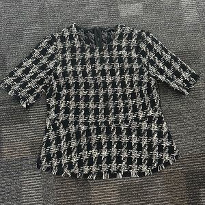 Zara Tweed Black and white top